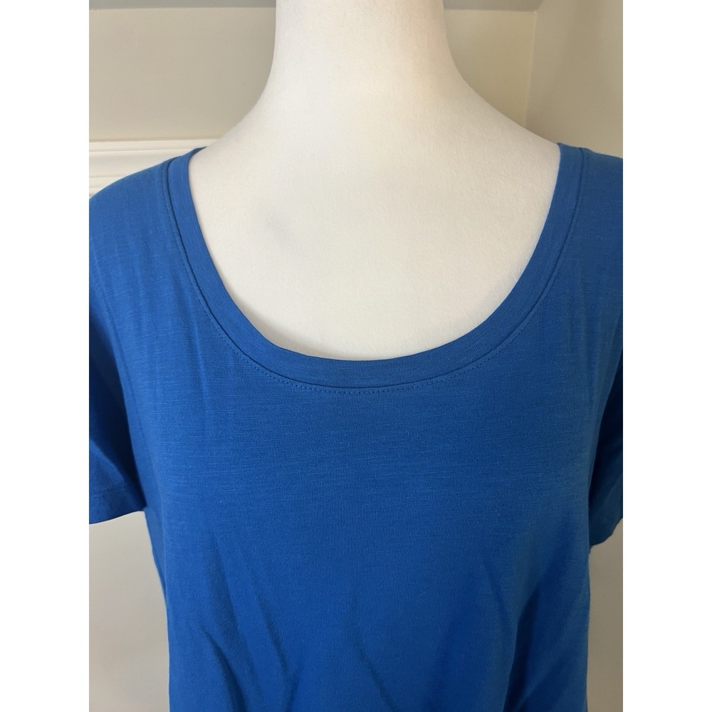 Eileen Fisher  Blue Short Sleeve Round Neck‎ Tee Shirt Large - Picture 2 of 7